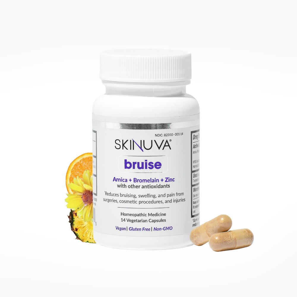 Skinuva Bruise - Supplement for Bruising and Swelling - A Homeopathic Bruise Remedy Formulated with Arnica, Bromelain & Zinc - 14 Capsules (7-Day Treatment)