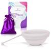 EcoBlossom Reusable Menstrual Disc with Removal String - The Most Reliable Medical Grade Silicone Period Discs - Comfortably use for 12 Hours (White) view 1