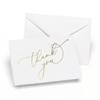 Hortense B. Hewitt 24-Count Gold Foil Thank You Note Cards with Deckle Edge, 4.8" x 3.5" Folded Size (61898) view 1