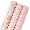 MAYPLUSS Pink Gift Wrapping Paper Roll - 17" X 120" Per Roll - Lovely Girly Little Girl Elephant, Clothing, Footprint Themed Birthday Gift Wrap Present Paper for Baby Shower, New Baby Party view 1