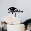 Congratulations Cake Topper Acrylic Black Graduate Cake Toppers for 2022 Graduation Party Cake Decorations Graduation Table Decor Graduation Gift for Him Her view 3
