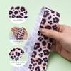 4 Rolls Wild Theme Cheetah Polyester Ribbons Leopard Print Pattern Polycotton Trimming Lace Floral Bow Crafts Decoration for Gifts Package Wrapping and House Ornament view 3
