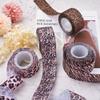 4 Rolls Wild Theme Cheetah Polyester Ribbons Leopard Print Pattern Polycotton Trimming Lace Floral Bow Crafts Decoration for Gifts Package Wrapping and House Ornament view 4