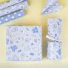 MAYPLUSS Blue Elephant Baby Shower Wrapping Paper - 17" X 120" Per Roll(3 Rolls) - Elegant Welcome Boy Elephant Theme Birthday Gift Wrap Sheet for Baby Shower, Celebration, Party, Newborn view 2
