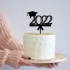 2022 Cake Topper Acrylic Black Graduate Cake Toppers for 2022 Graduation Party Cake Decorations Graduation Table Decor Graduation Gift for Him Her view 2