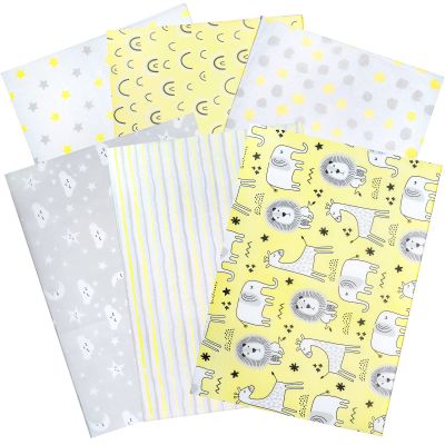 RUSPEPA Wrapping Tissue Paper - Yellow and Grey Baby Design Tissue Paper Bulk for Gift Wrap, Art Crafts, DIY, Pack Bags, Birthday, Baby Shower and More - 13.7 x 19.6 inches - 90 Sheets