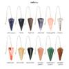 Tiger Eye Pendulum, Healing Pendulum Pendant, Dowsing Pointed Natural Pendulum Pendant, Silver Plated Pendant With Chain faceted dowser pendulum GM GEMMART USA (SPTE-14007) view 3