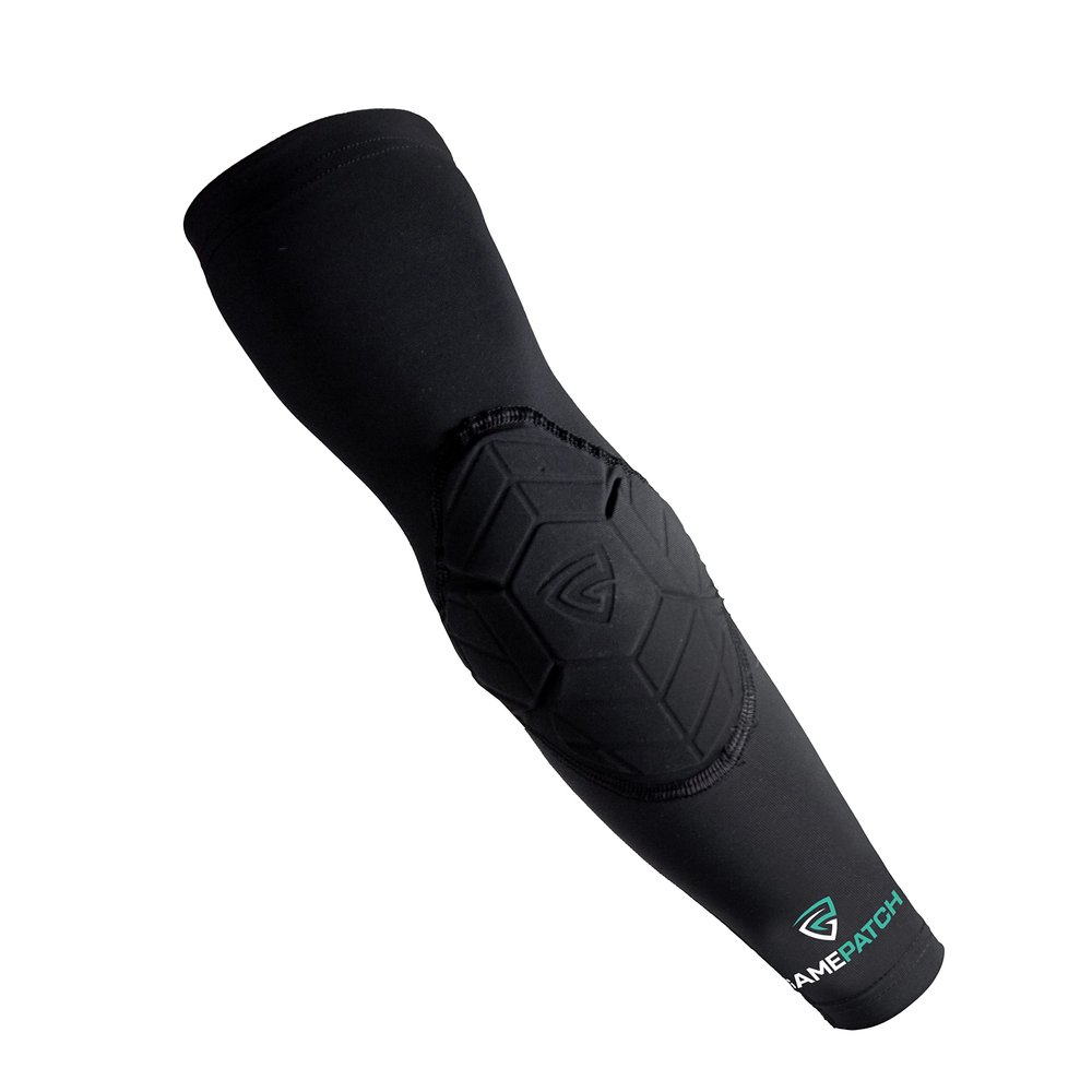 Gamepatch Padded Arm Sleeve | Shock Absorbing Technology | Elbow Compression | Men Women Kids, Black, Size XXL