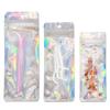 PABCK 200 Pieces 2.36x5.9 inch (Inside Size 1.9x4.65 inch) Resealable Foil Pouch Clear Front Heat Seal Bags with Hang Hole for Zip Food Storage Lock Bag Reclosable Airtight Zipper Lock Packaging view 3