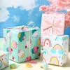 LeZakaa Mini Wrapping Paper Roll - Mini Roll - Cupcake/Rainbow/Colorful Stripe for Birthday, Party, Holiday, Baby Shower - 17 x 120 inches - 3 Rolls (42.5 sq.ft.ttl.) view 4