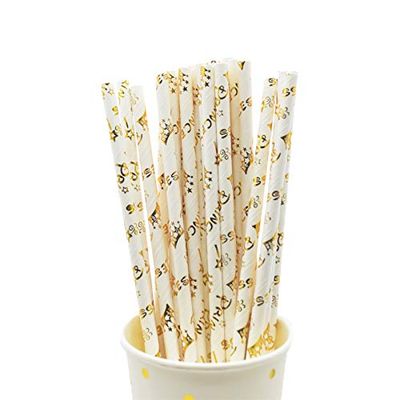 100pcs Foil Gold/Silver Disposable Drinking Paper Straws Rainbow For Birthday Wedding Deco Christmas Party Event Supplies (6)