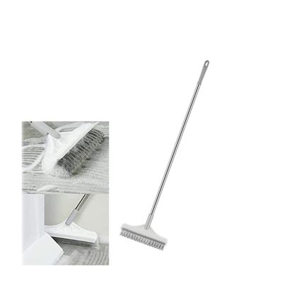 FUMANYI V-Shaped Floor Scrub Brush 2 In 1 Scrape & brush Push Broom Long Handle Magic Broom Brush Squeegee Tile Kitchen Cleaning Tools Bathroom Kitchen Wall Crevice Cleaning Brush