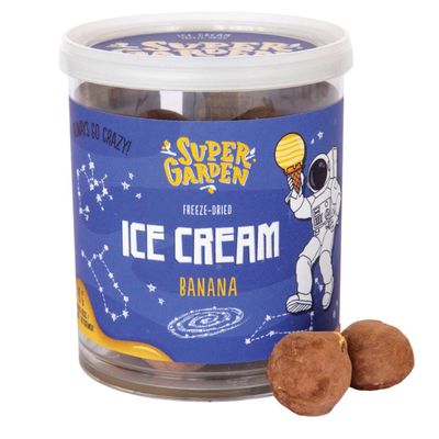 Super Garden Freeze Dried Ice Cream Banana | Crunchy and Creamy Freeze Dried Candy | Banana Ice Cream loved by Kids | Perfect Backpacking Food | No Melting Freeze Dried Dessert for On-the-Go Enjoyment | Space and Astronaut Food | 1.41oz