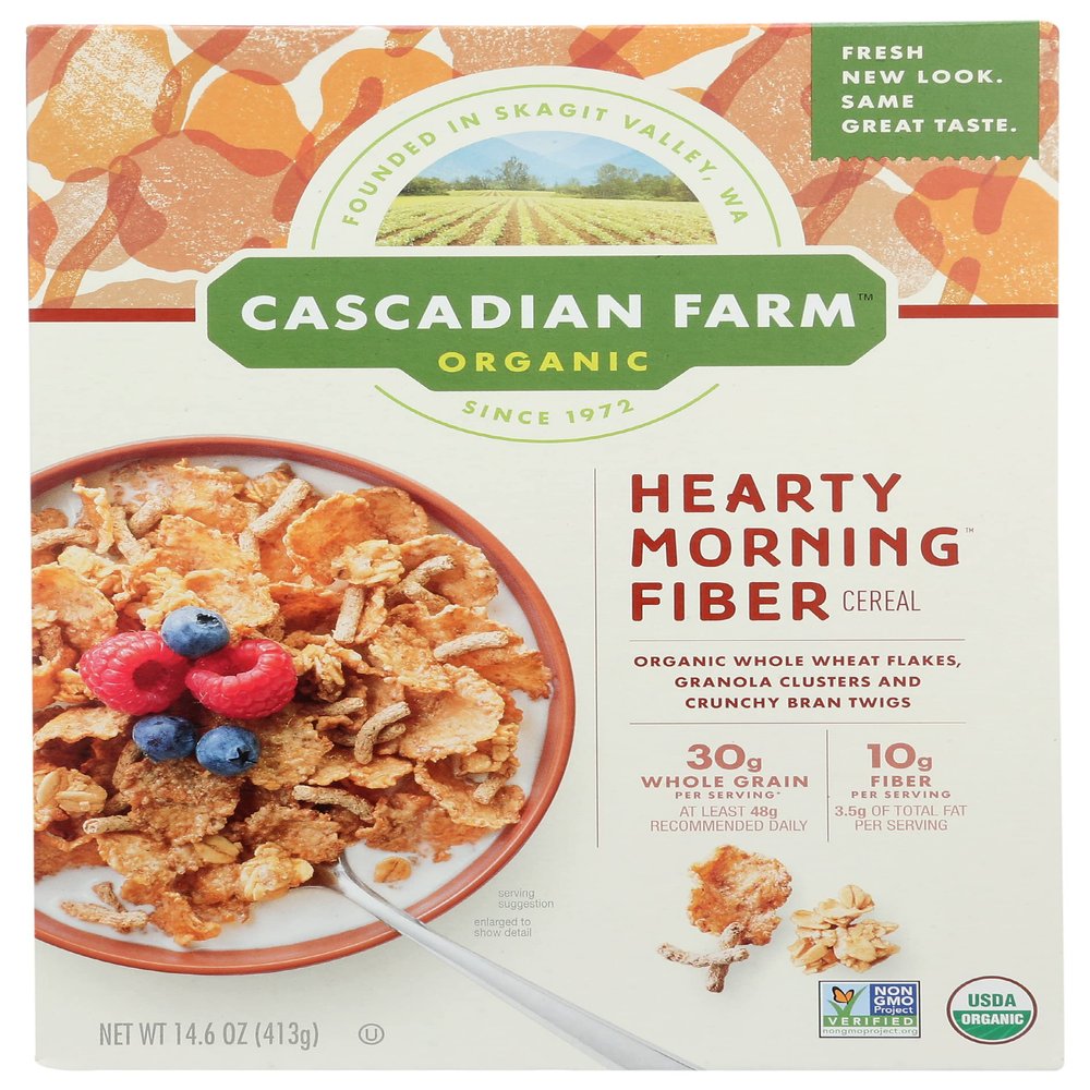 Cascadian Farm Organic Cereal - Hearty Morning - Case of 10 - 14.6 oz