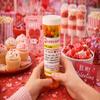 Funny Love Sick Valentine's Day Multicolored Fruit-Flavored Button-Shaped Candies Candy In Jumbo 6 Ounce Pill Bottle Fun Gag Gift Valentines Candy Share The Rainbow view 3