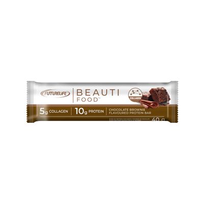 FutureLife Beauti Food | Nutritional Bar | Chocolate Brownie Flavor | 40g/1.4oz * 4 Bars | 1 Pack | 5g Collagen | High In Protein |
