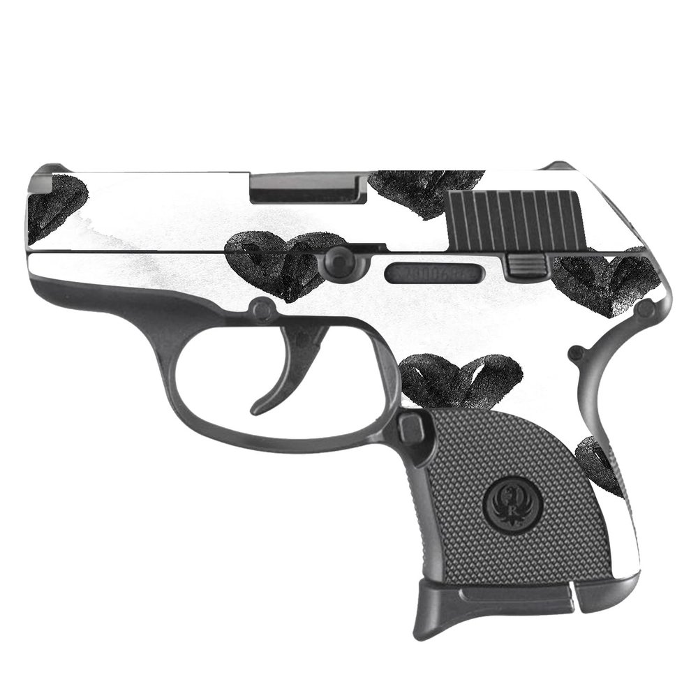 MightySkins Skin Compatible with Ruger LCP 380 - Ink Hearts | Protective, Durable, and Unique Vinyl Decal wrap Cover | Easy to Apply, Remove, and Change Styles | Made in The USA