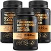 4-in-1 Turmeric and Garlic Supplements with BioPerine  2360mg Turmeric Ginger Root Capsules with Garlic  High Potency Herbal Blend (120 ct, Pack of 3) view 1