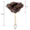 YF-ANEN Dust Artifact Ostrich Feather Duster, Natural Ostrich Feather with Wooden Handle and Eco-Friendly Reusable Duster Cleaning Supplies, Brown view 3