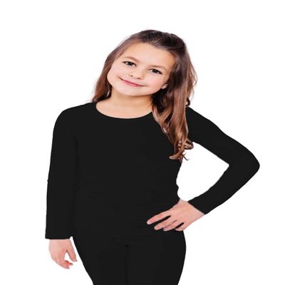 YoRo Naturals Remedywear Long Sleeve Shirt for Eczema, Itchy Skin, Psoriasis - Inflammation Relief with Tencel and Zinc, Long Sleeve Shirt for Kids (Black,6 Years Old)