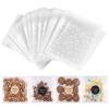 NPLUX 100 PACK Self Adhesive Cookie Bags Cellophane Treat Bags Thank You for Gift Giving Candy with Stickers(White Polka Dot, 5.5x5.5 INCH) view 1