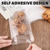 NPLUX 100 PACK Self Adhesive Cookie Bags Cellophane Treat Bags Thank You for Gift Giving Candy with Stickers(White Polka Dot, 5.5x5.5 INCH) view 4