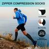 2 Pairs Zipper Compression Socks, 15-20 mmHg Closed Toe Compression Stocking with Zipper for Women and Men view 2