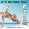 2 Pairs Zipper Compression Socks, 15-20 mmHg Closed Toe Compression Stocking with Zipper for Women and Men view 3