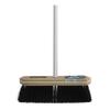 Superio Kitchen Broom Premium Black Tampico Bristles, with Grey Metal Handle, Heavy Duty Household Broom - Easy Swiping Dust and Wisp, Home, Kitchen Bedroom, Lobby, Floors and Corners view 1