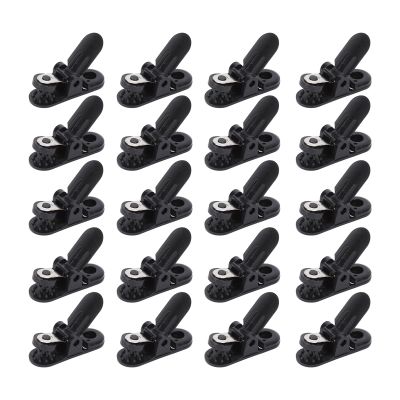 20PCS Hearing Aid Lanyard Clip, Black Plastic Portable Hearing Aid Clip Holder Replacement Accessory for Hearing Aid Lanyards, Mobile Phone Anti Lost Ropes, Access Control Cards