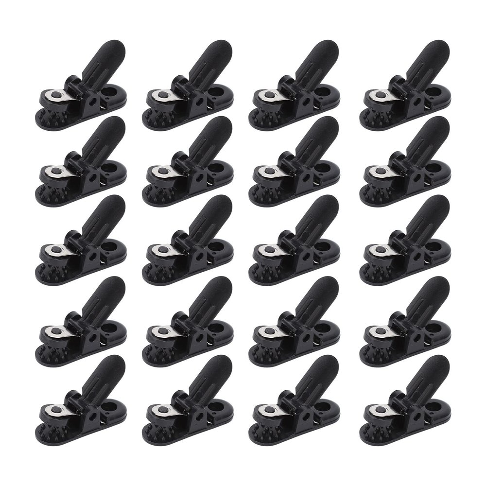 20PCS Hearing Aid Lanyard Clip, Black Plastic Portable Hearing Aid Clip Holder Replacement Accessory for Hearing Aid Lanyards, Mobile Phone Anti Lost Ropes, Access Control Cards