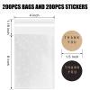 YunKo 200PACK Self Sealing Cellophane Bags Clear Cookie Bags for Gift Giving Treat Bag for Packaging Cookies, Candy, Gifts(White Polka Dot, 4x6Inches) view 3