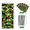 Lecpeting 100 Pcs Camouflage Treat Bags Camo Print Cellophane Candy Bags Army Party Favor with Twist Ties for Camouflage Theme Birthday Party Supplies view 2