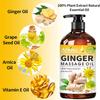 3 Pack Ginger Massage Oil with Arnica Oil,Vitamin E Oil and Grape Seed Oil,Ginger Oil for Lymphatic Drainage,100% Natural Ginger Essential Oil for Warming and Relaxing view 2