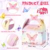 Nezyo 24 Pcs Butterfly Party Favor Treat Boxes, Pink and Purple Butterfly Floral Goodie Gable Candy Box Paper Gift Box for Birthday Party Supplies Baby Shower Wedding view 3