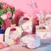 Nezyo 24 Pcs Butterfly Party Favor Treat Boxes, Pink and Purple Butterfly Floral Goodie Gable Candy Box Paper Gift Box for Birthday Party Supplies Baby Shower Wedding view 4