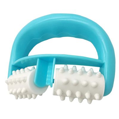 Cellulite Massage, Manual Roller Massages with Two-Wheel Handle,Relax Muscles to Relieve Stress,Increases Blood Circulation,Apply to Arm/Shoulder/Leg/Back/Buttocks/Abdomen(Blue)