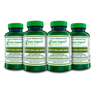Green Organic Supplements White Willow Bark (Pack of 4)