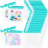 24 Pieces Pill Pouch Bags Zippered Set Reusable Translucent Medicine Organizer Sealing Travel Plastic Bags with Slide Lock for Storage(Turquoise) view 1