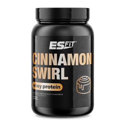 ES FIT Whey Protein Powder - Post Workout Whey Protein Isolate for Muscle Recovery, Non-GMO, Superior Taste, BCAAs, Tested and Certified, Cinnamon Swirl, 2 Pounds