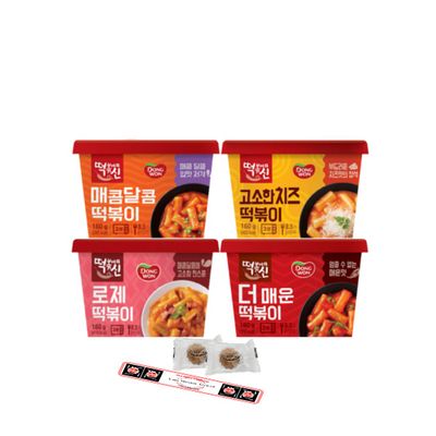 Dongwon God of Topokki (Tteokbokki) Bowl Cheese/Hot & Spicy/Sweet & Spicy/Rose (120g/each) (4 Combo, 1)
