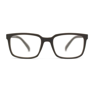 SA106 Stylish Matte Finish Rectangle Plastic Reading Glasses Grey +1.25