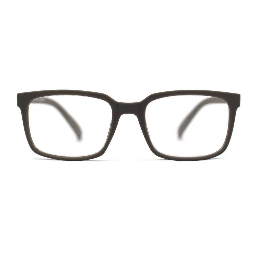 SA106 Stylish Matte Finish Rectangle Plastic Reading Glasses Grey +1.25