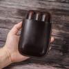 Cigar Case Holder Classic 3-Finger Leather Cigar Case Cigar Humidor Without Steel Cutter view 4