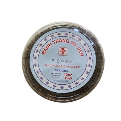 Black Sesame Cracker - Banh Trang Me Den 12 oz