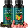 (120 Chews) Fruits and Veggies Supplement - Super Greens Gummies (9 Superfruits & 30 Veggies) Mushrooms, Fruit and Vegetable Vitamins, Non-GMO, Pectin-Based, Gluten-Free, No Capsules view 1