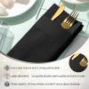 Cindeer 150 Pcs Black Linen Dinner Feel Napkins with Built in Flatware Pocket Prefolded Paper Disposable Airlaid Guest Hand Towel for Silverware Wedding Reception Christmas Baby Shower view 3