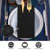 Cindeer 150 Pcs Black Linen Dinner Feel Napkins with Built in Flatware Pocket Prefolded Paper Disposable Airlaid Guest Hand Towel for Silverware Wedding Reception Christmas Baby Shower view 4