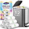 1.2 Gallon(Fit 1-1.2Gal)100 Counts Strong Trash Bags 1 Gallon 1.2 Gallon Garbage Bags by Teivio, Waste Basket Liners,Bathroom Trash Can Bin Liners, Small Plastic Bags for Home Office Kitchen(Clear) view 1