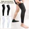 2Pairs Leg Sleeves,Full Leg Compression Sleeve,Compression Long Knee Sleeve,Sports Compression UV Long Leg Sleeves with Anti-slip Silicone Strips for Men Women Running Basketball(White&Black X-Large) view 2